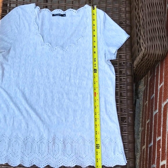 Max Jeans Short Sleeve Tunic T-shirt in Heathered Grey Size Large - Picture 9 of 12